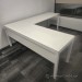 White Straight Work Table w/ Privacy Screen 60" x 30"